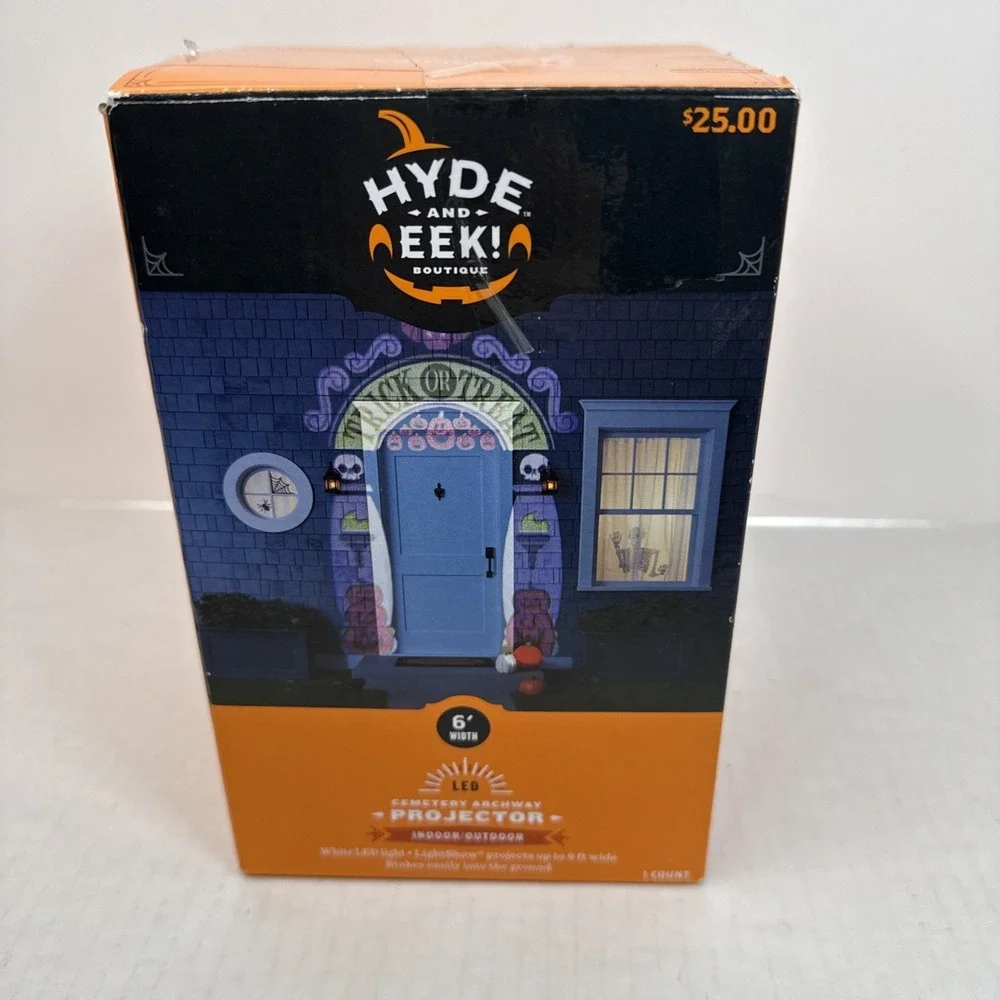 Hyde and Eek! Halloween LED Cemetary Archway Projector Trick or Treat Gemmy 2024